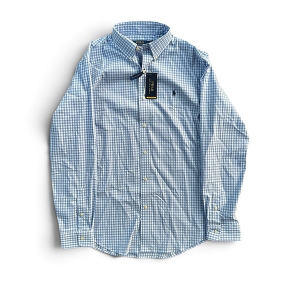 Polo Ralph Lauren Other - Polo Ralph Lauren Performance Button Up Shirt Gingham Blue Striped Men's Size L
